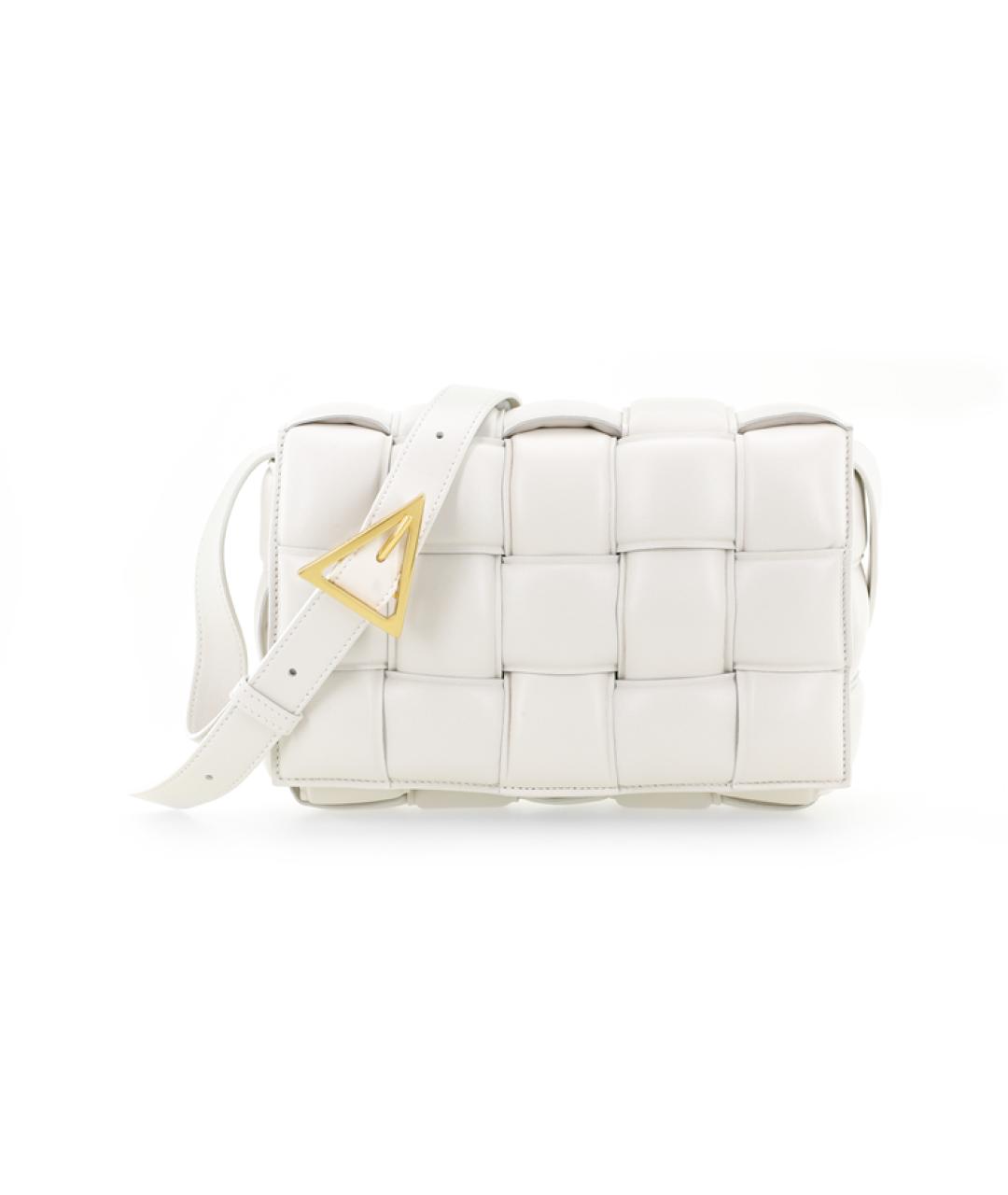 BOTTEGA VENETA Белая кожаная сумка через плечо, фото 1