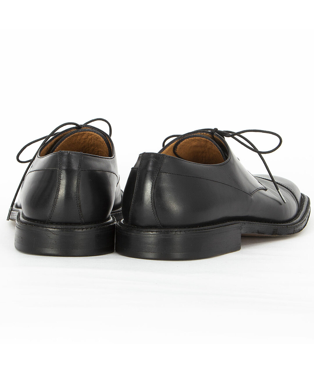 SALVATORE FERRAGAMO Черные кожаные низкие ботинки, фото 4