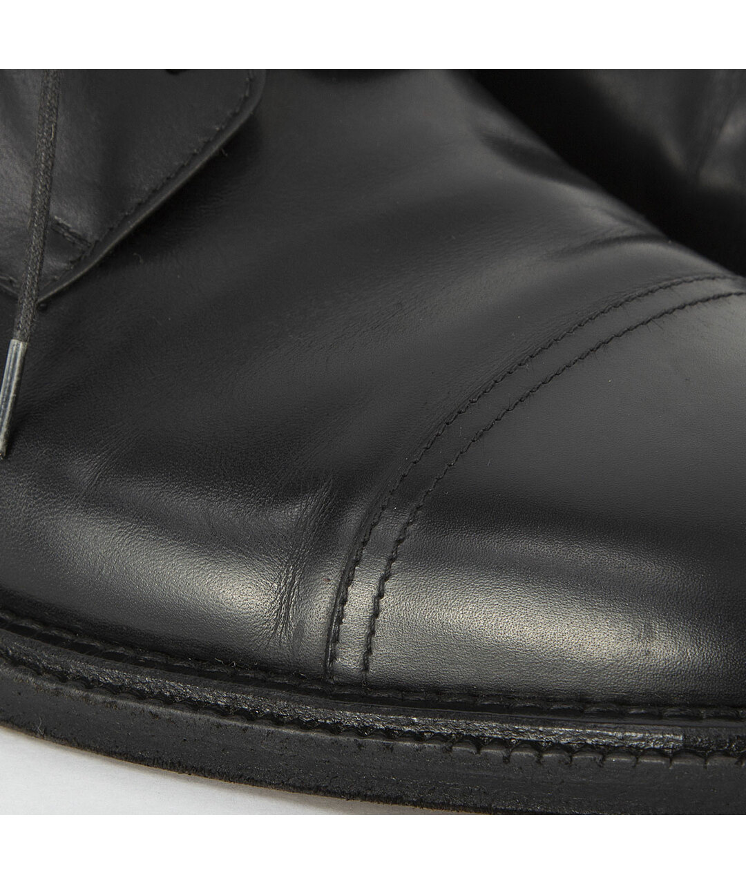 SALVATORE FERRAGAMO Черные кожаные низкие ботинки, фото 6