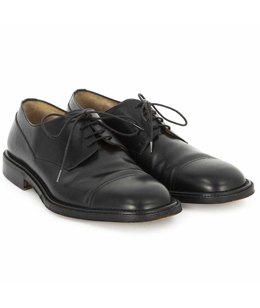 SALVATORE FERRAGAMO Черные кожаные низкие ботинки, фото 3