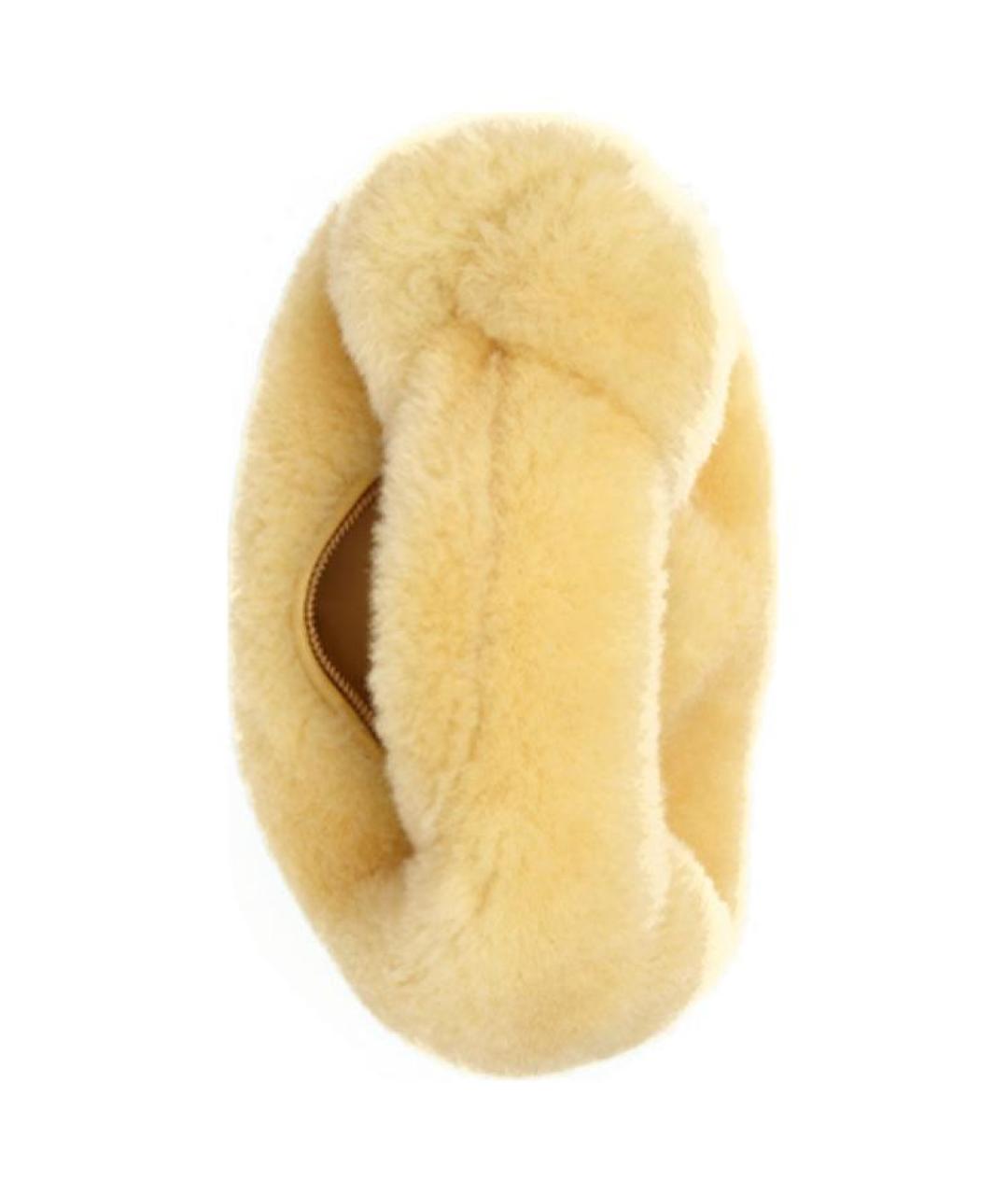 BOTTEGA VENETA Желтая меховая сумка через плечо, фото 2