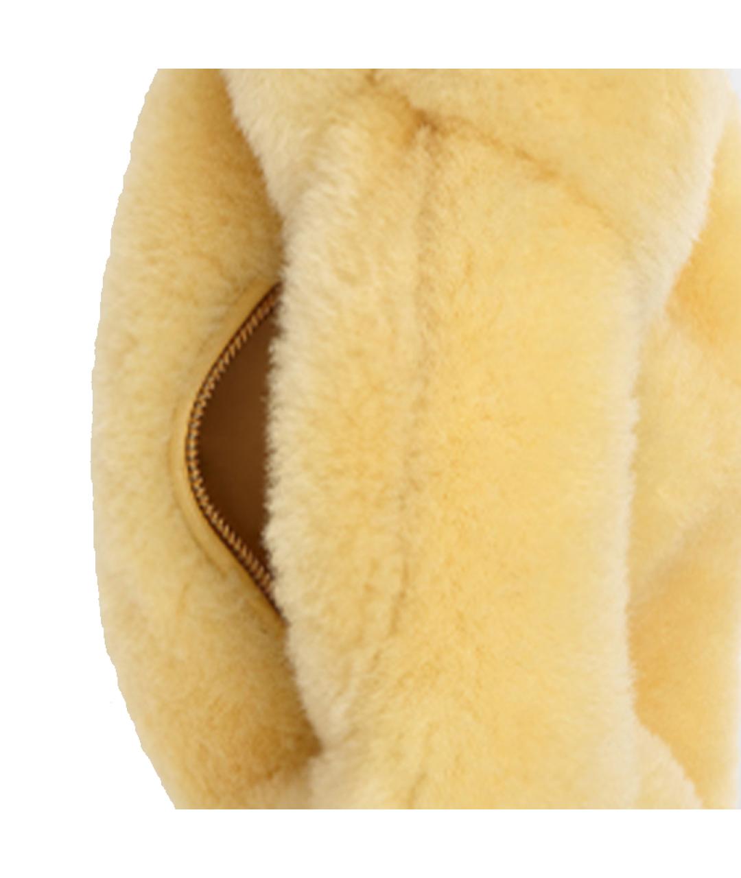 BOTTEGA VENETA Желтая меховая сумка через плечо, фото 4