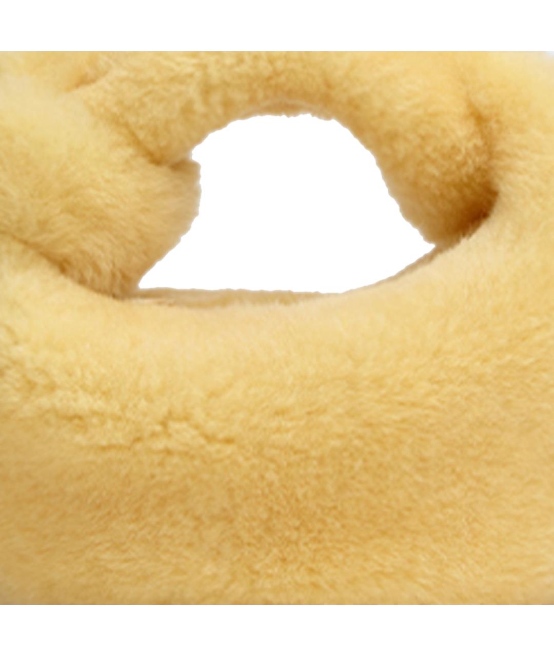 BOTTEGA VENETA Желтая меховая сумка через плечо, фото 5