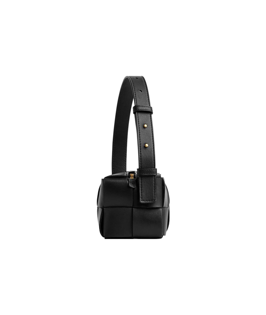 BOTTEGA VENETA Черная кожаная сумка через плечо, фото 2