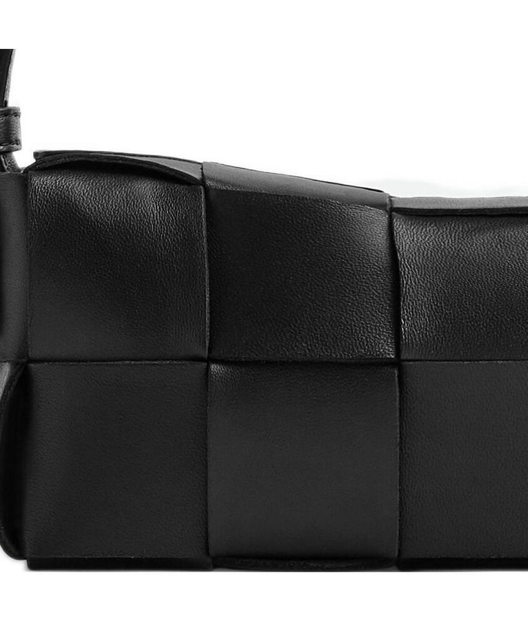 BOTTEGA VENETA Черная кожаная сумка через плечо, фото 5