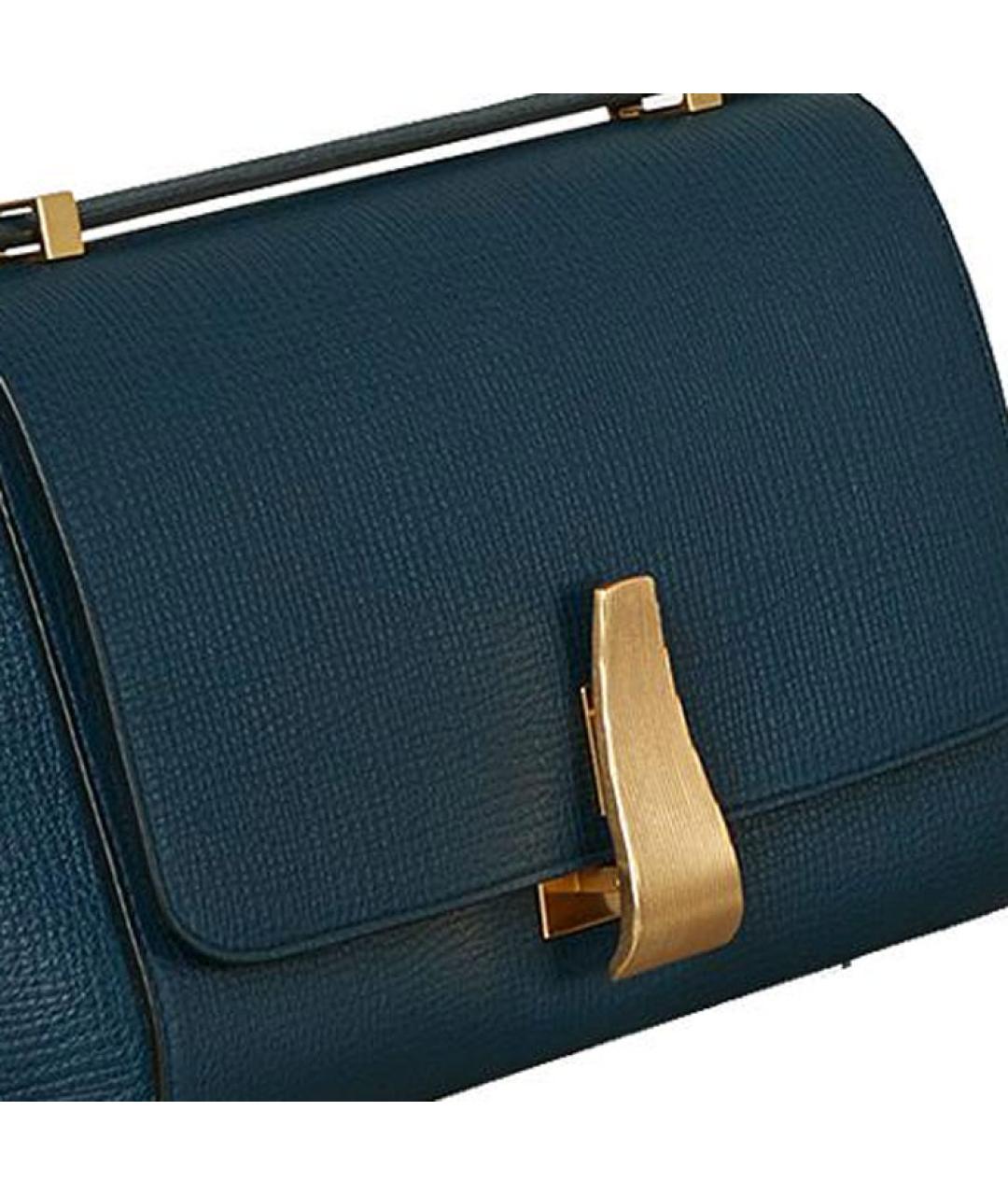 BOTTEGA VENETA Темно-синяя кожаная сумка через плечо, фото 4