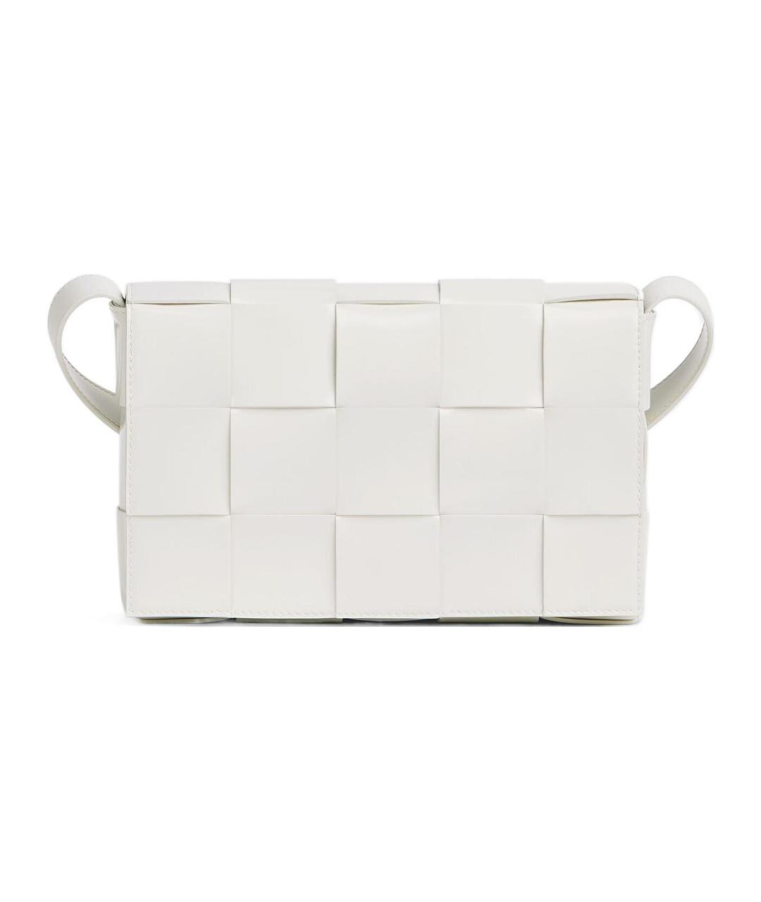 BOTTEGA VENETA Белая кожаная сумка через плечо, фото 4