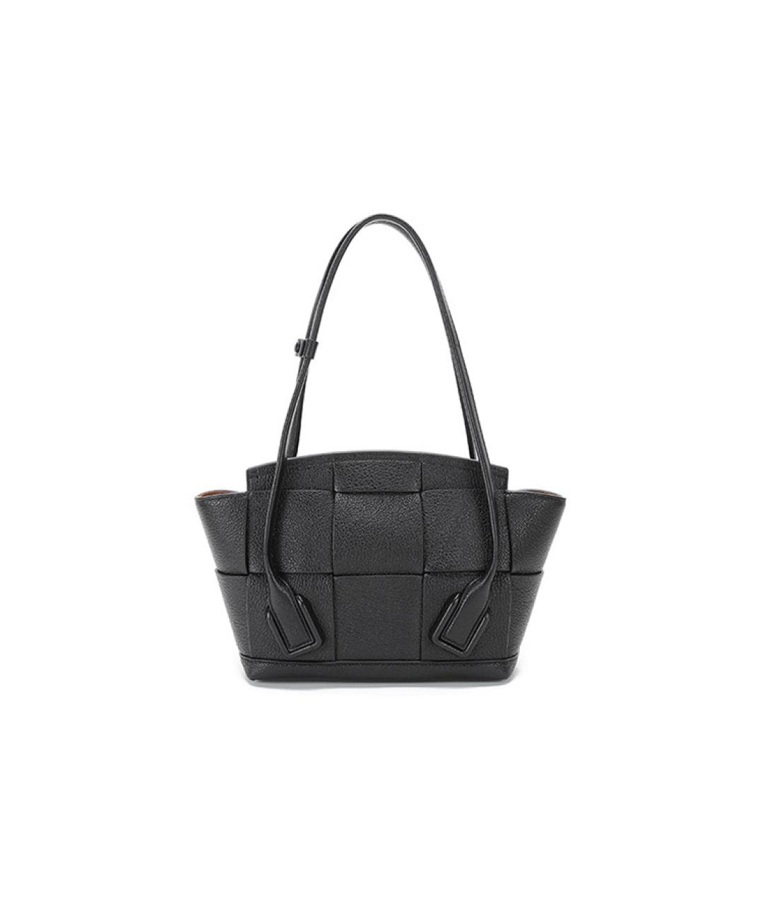 BOTTEGA VENETA Черная кожаная сумка через плечо, фото 4