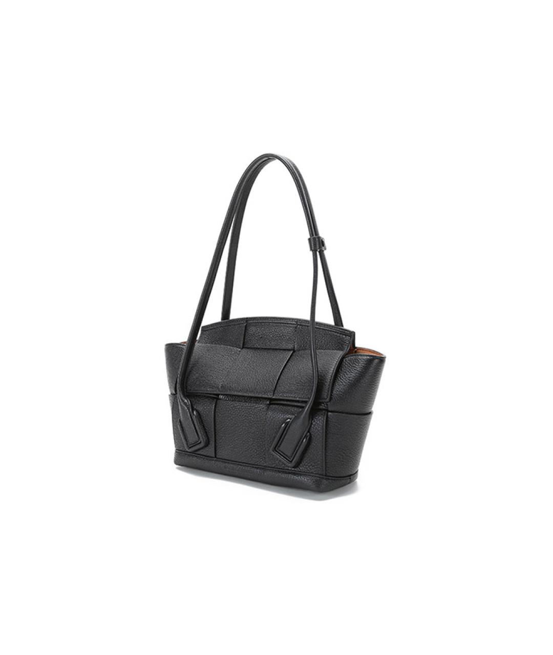 BOTTEGA VENETA Черная кожаная сумка через плечо, фото 2