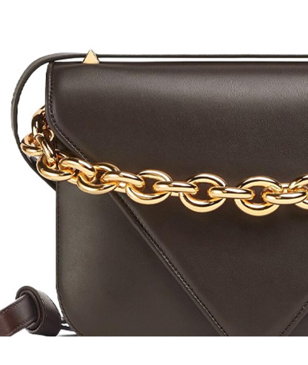 BOTTEGA VENETA Коричневая кожаная сумка через плечо, фото 5