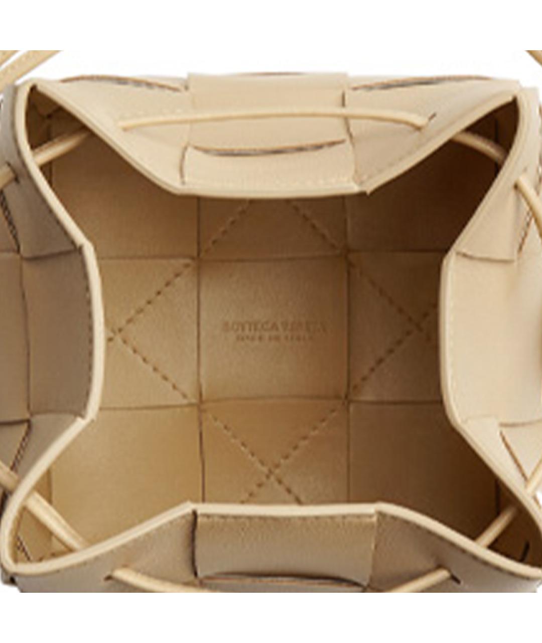 BOTTEGA VENETA Бежевая кожаная сумка через плечо, фото 4