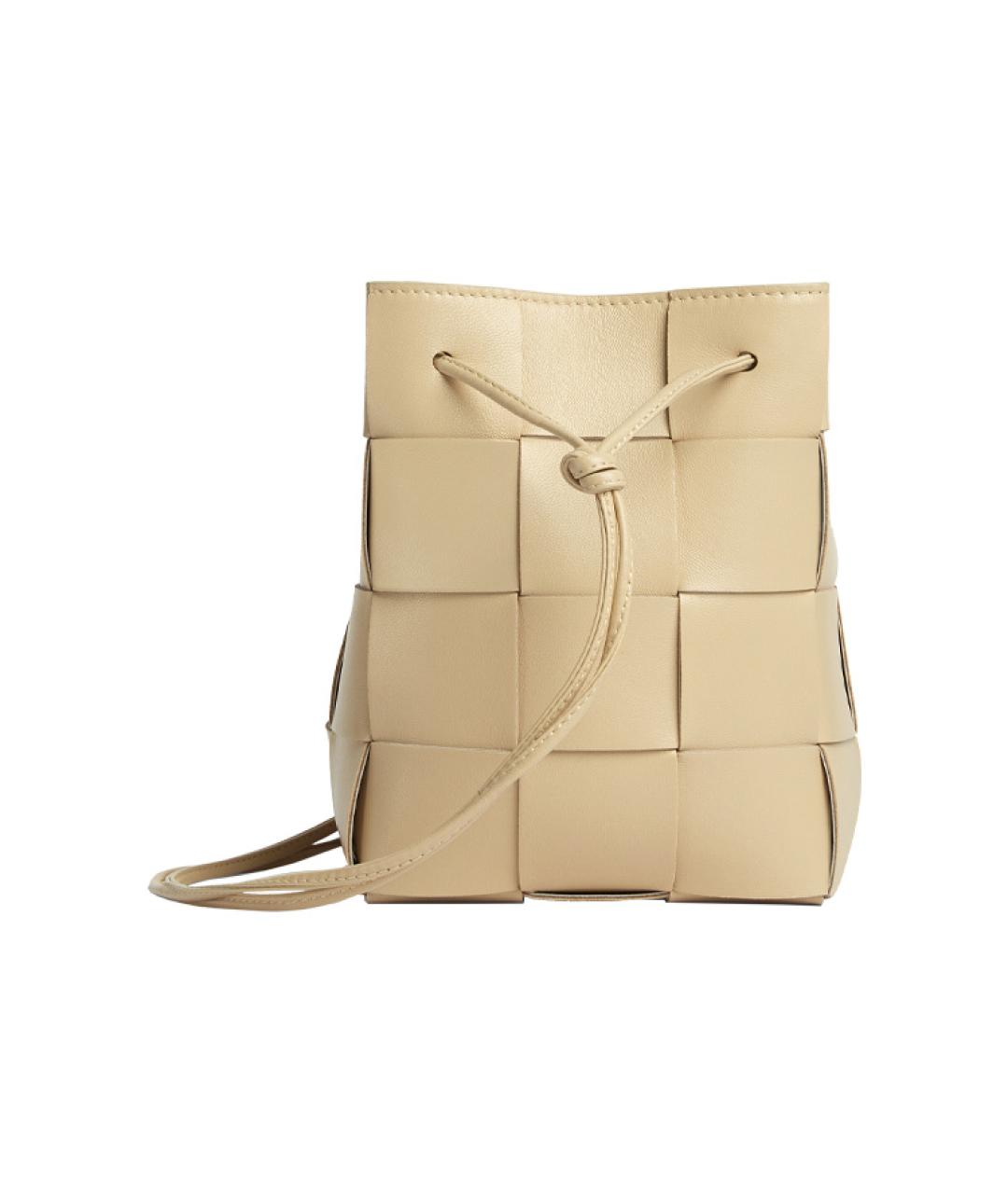 BOTTEGA VENETA Бежевая кожаная сумка через плечо, фото 2