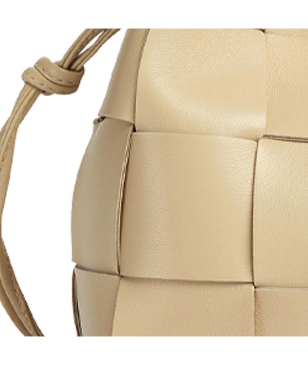 BOTTEGA VENETA Бежевая кожаная сумка через плечо, фото 5