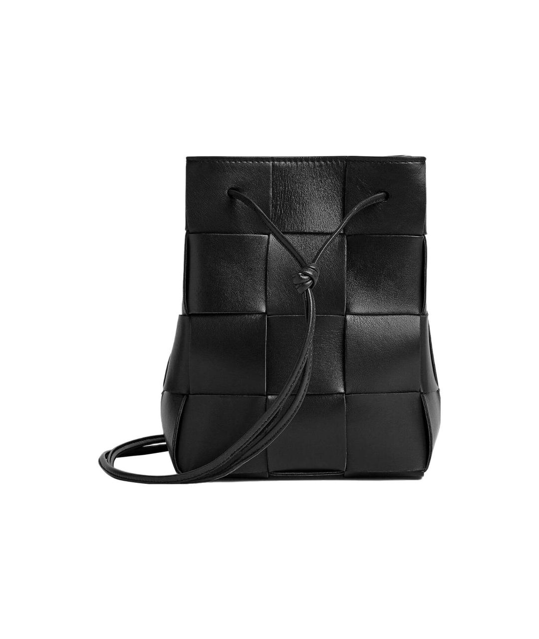 BOTTEGA VENETA Черная кожаная сумка через плечо, фото 5