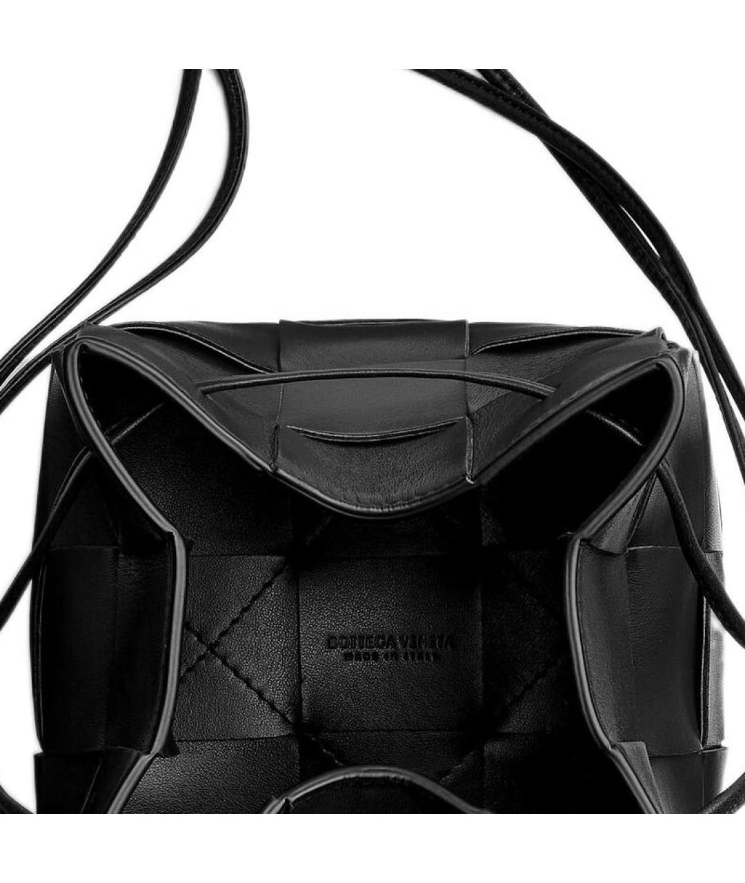 BOTTEGA VENETA Черная кожаная сумка через плечо, фото 4