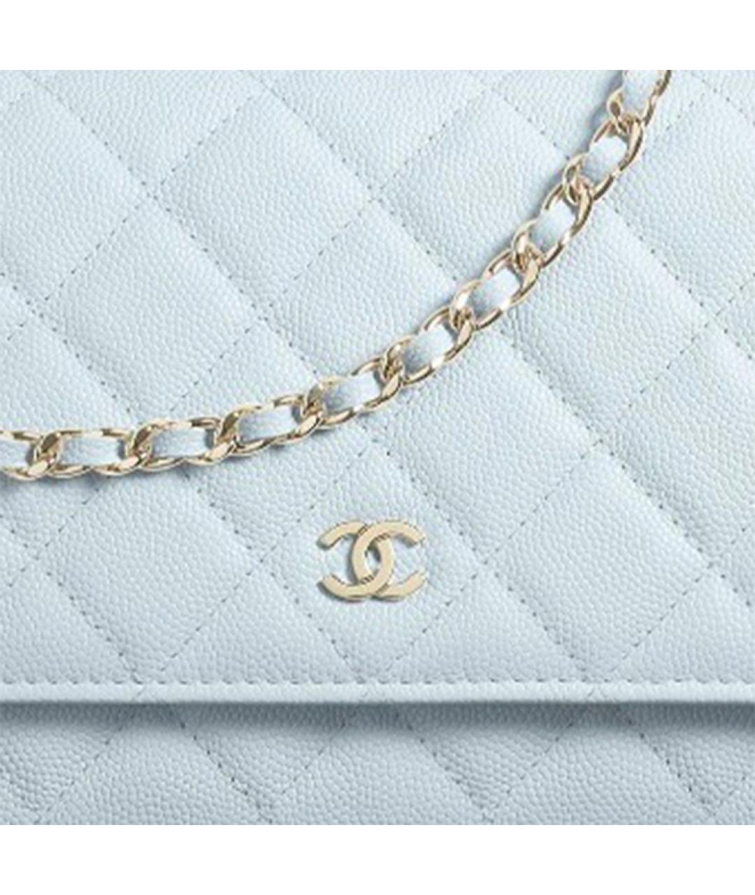 CHANEL Голубая кожаная сумка через плечо, фото 2