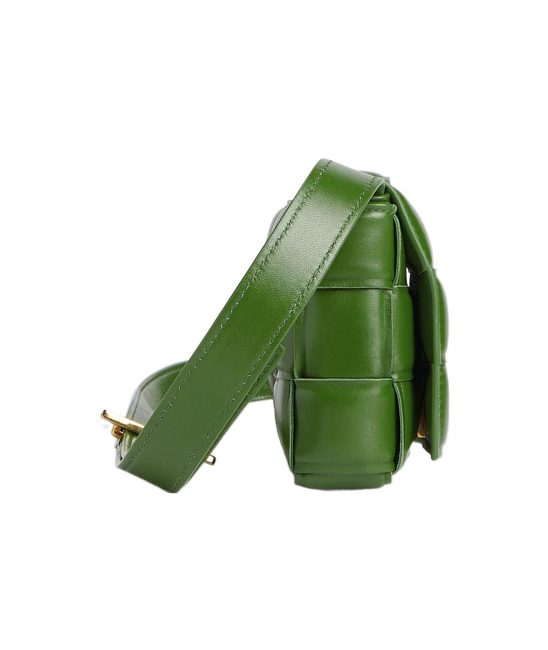BOTTEGA VENETA Хаки кожаная сумка через плечо, фото 3