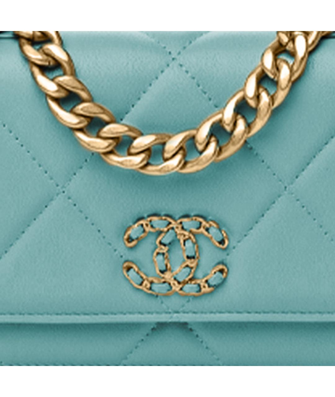 CHANEL Голубая кожаная сумка через плечо, фото 2