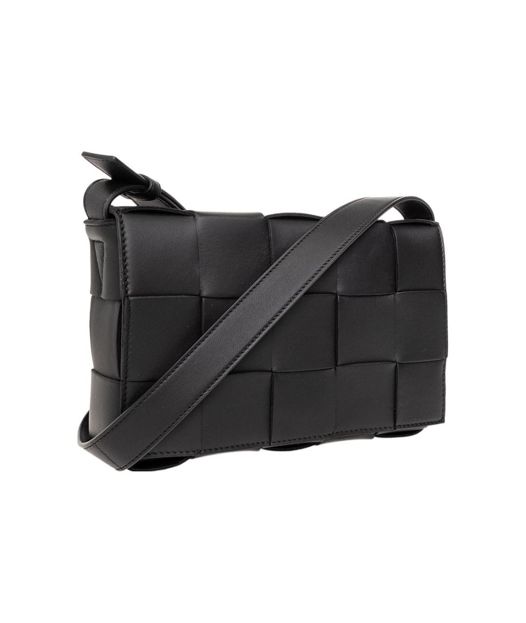 BOTTEGA VENETA Черная кожаная сумка через плечо, фото 5