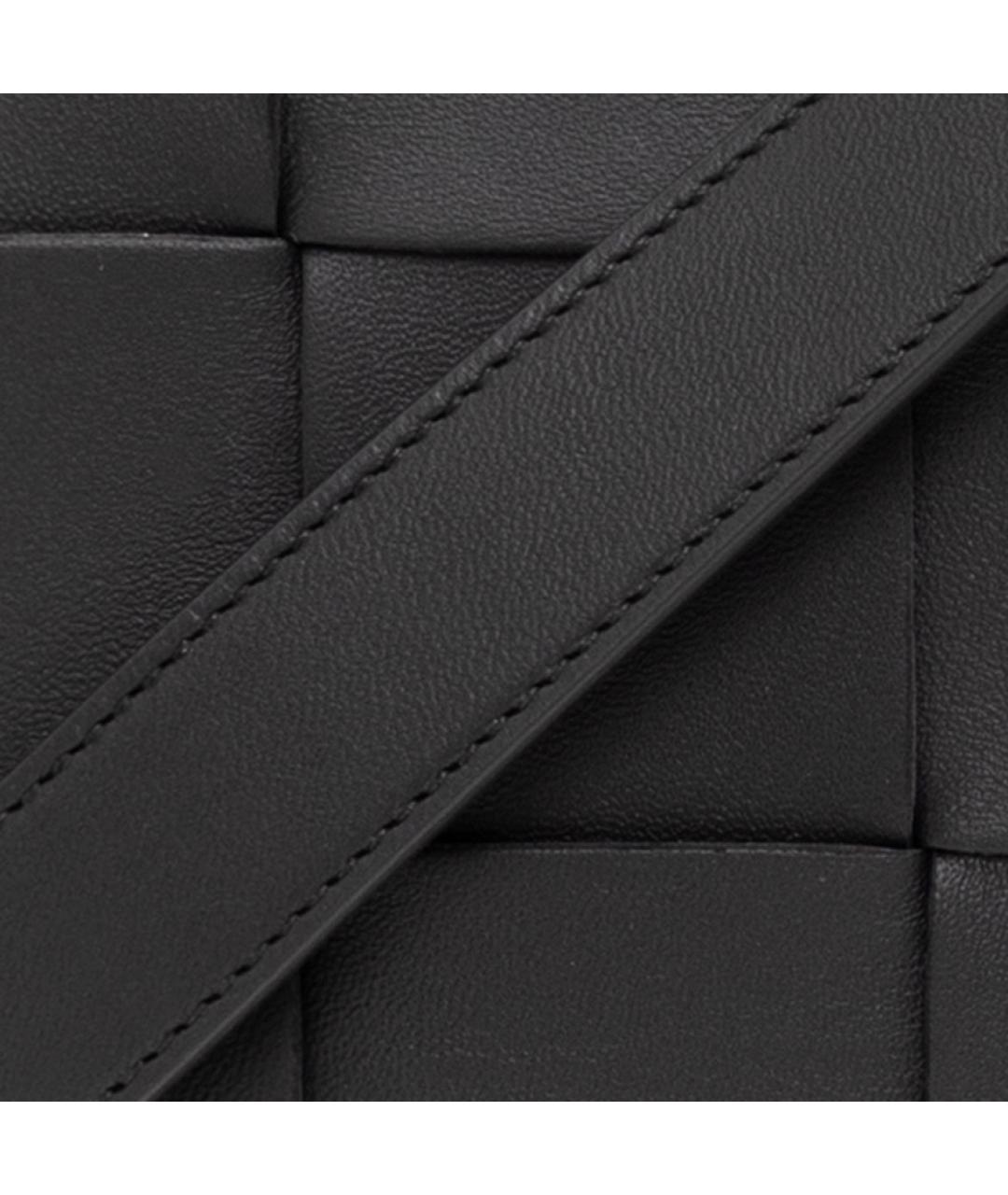 BOTTEGA VENETA Черная кожаная сумка через плечо, фото 3