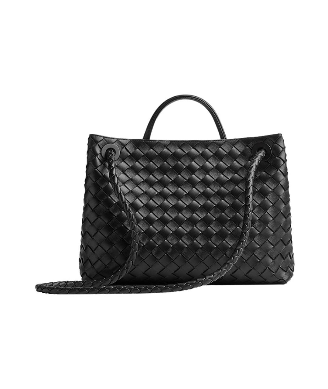 BOTTEGA VENETA Черная кожаная сумка с короткими ручками, фото 3