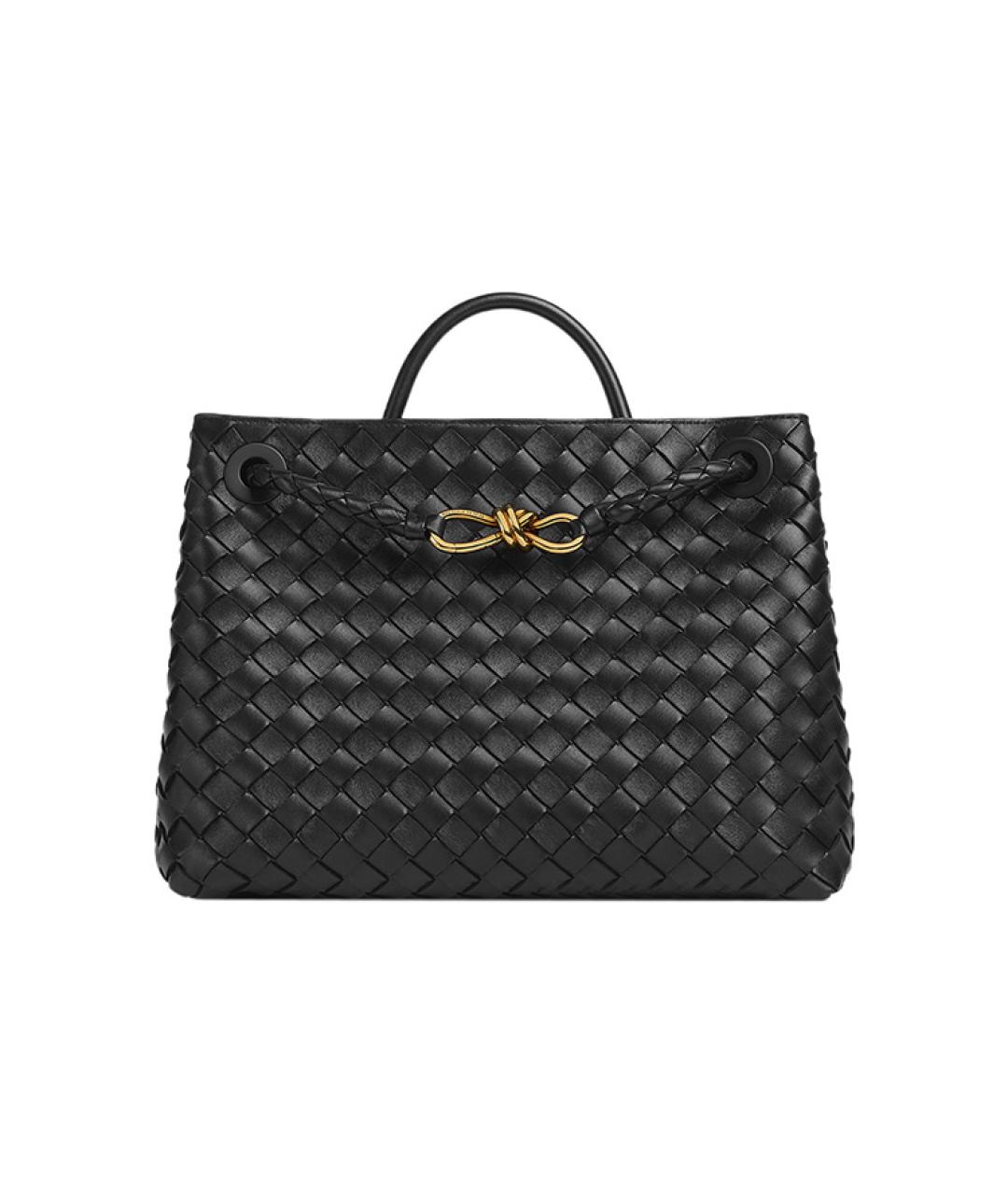 BOTTEGA VENETA Черная кожаная сумка с короткими ручками, фото 1