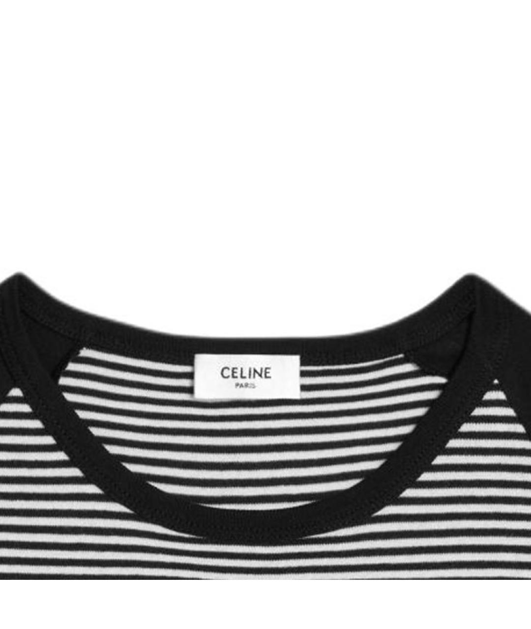 CELINE Черная хлопковая футболка, фото 4