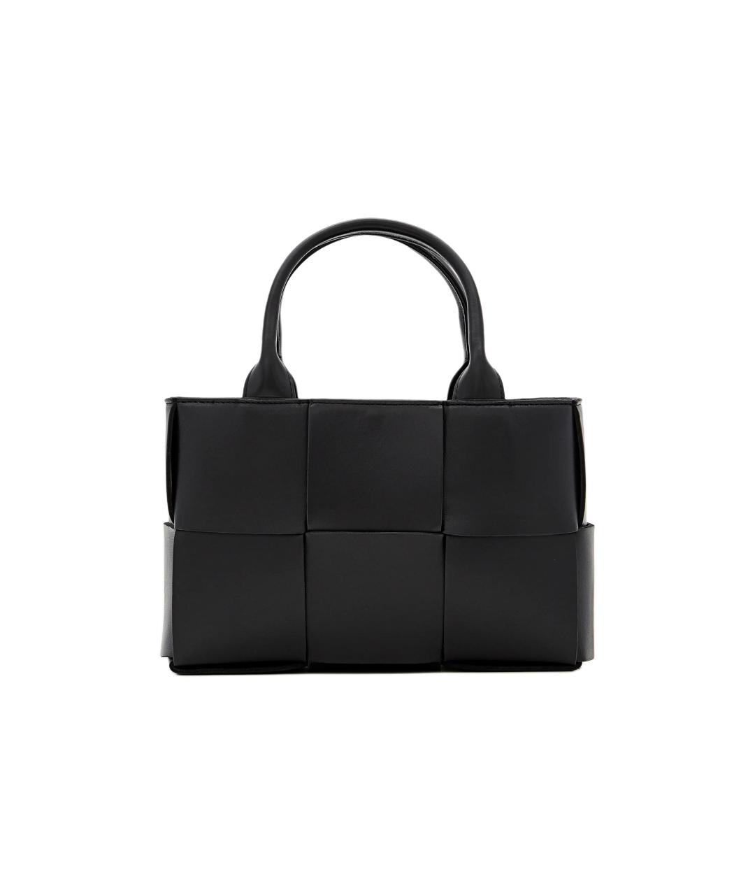 BOTTEGA VENETA Черная кожаная сумка тоут, фото 3