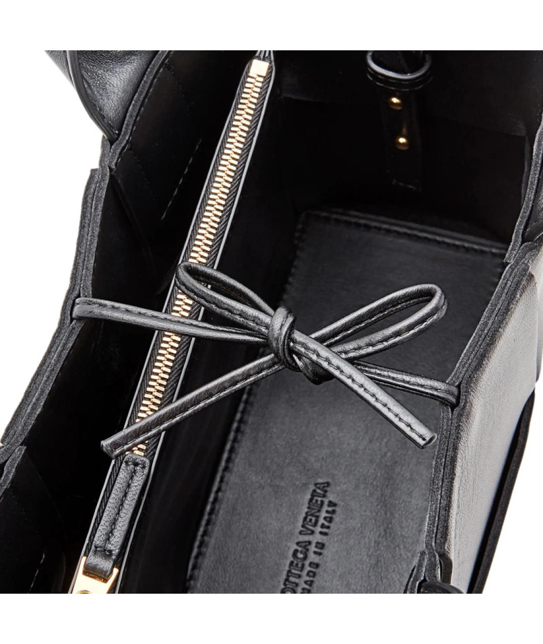 BOTTEGA VENETA Черная кожаная сумка тоут, фото 4