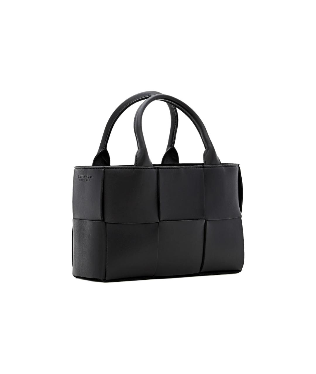 BOTTEGA VENETA Черная кожаная сумка тоут, фото 2