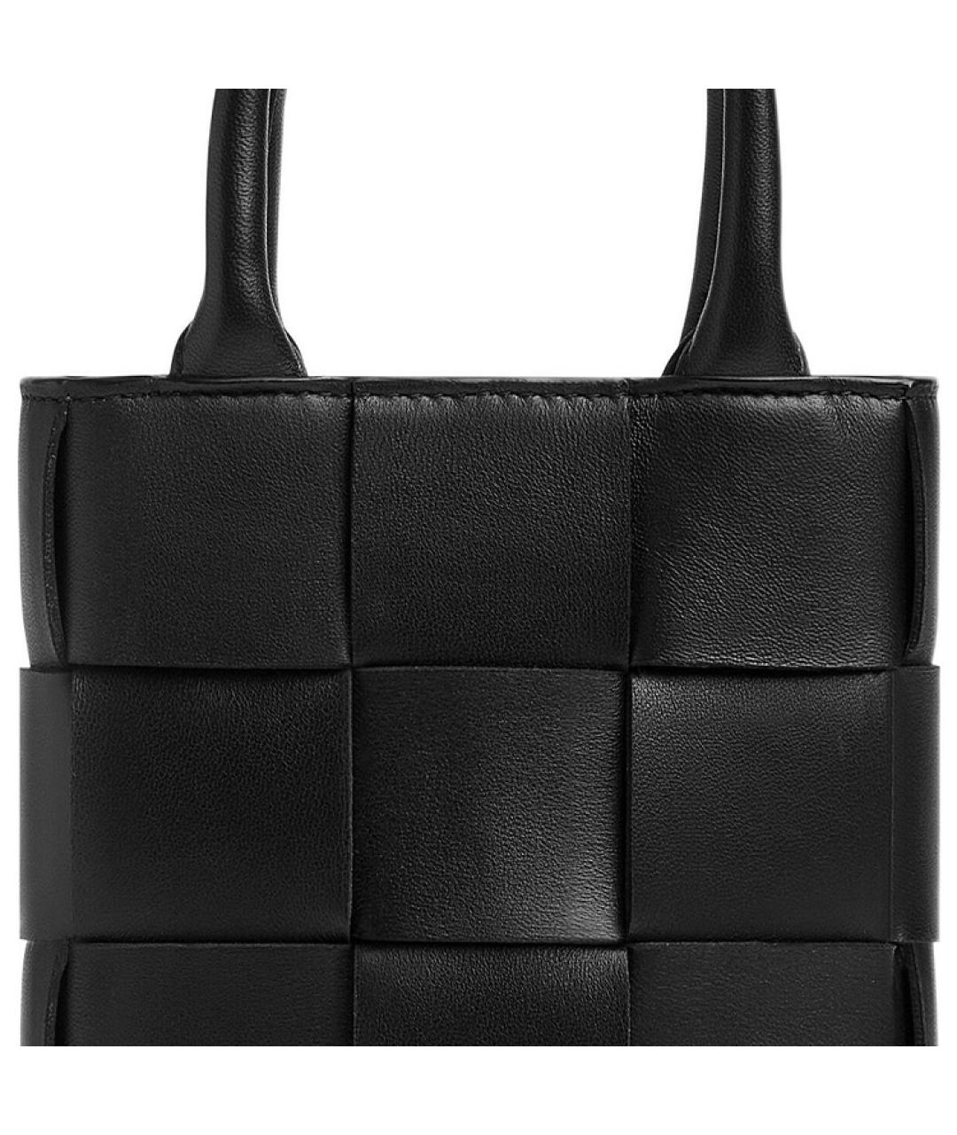 BOTTEGA VENETA Черная кожаная сумка через плечо, фото 4