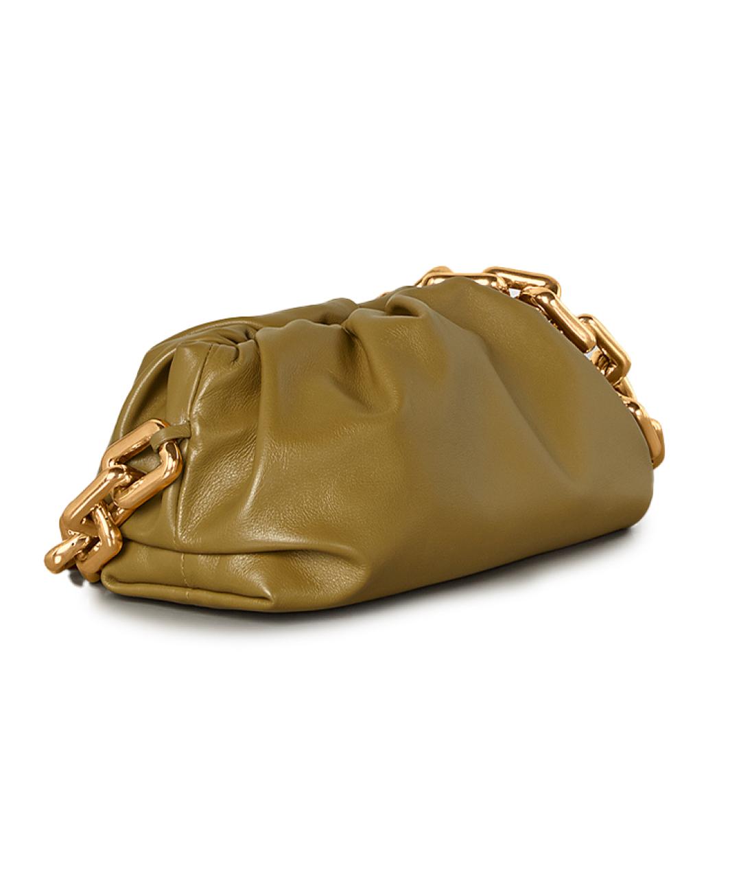 BOTTEGA VENETA Хаки кожаная сумка через плечо, фото 2