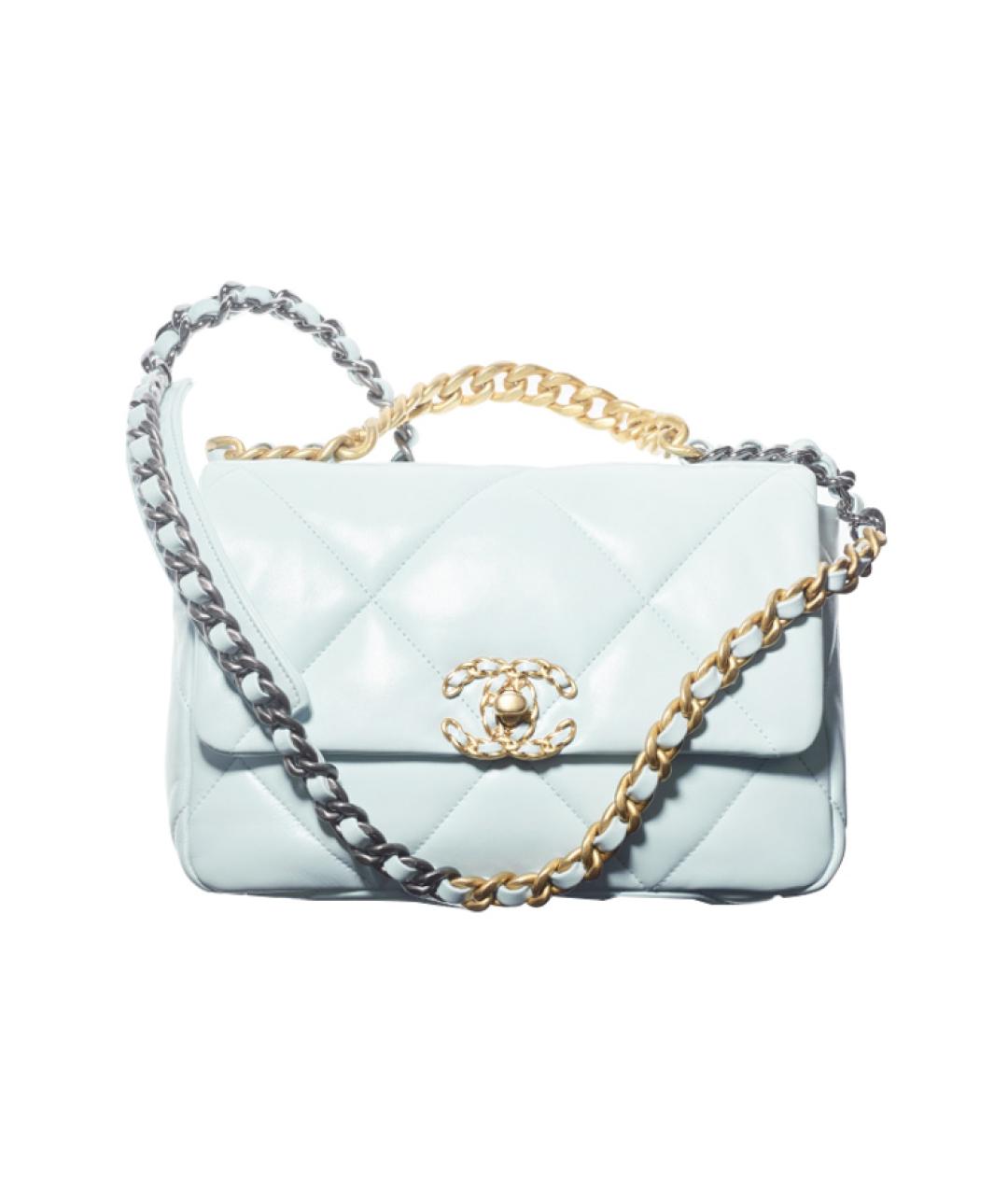 CHANEL Голубая кожаная сумка через плечо, фото 1