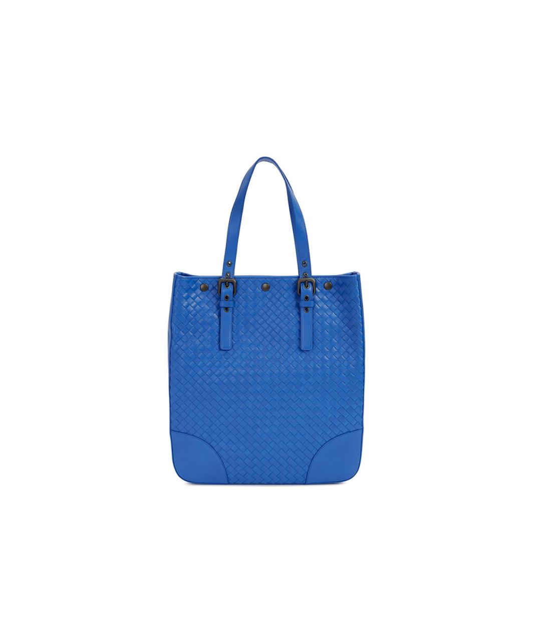 BOTTEGA VENETA Синяя кожаная сумка через плечо, фото 2
