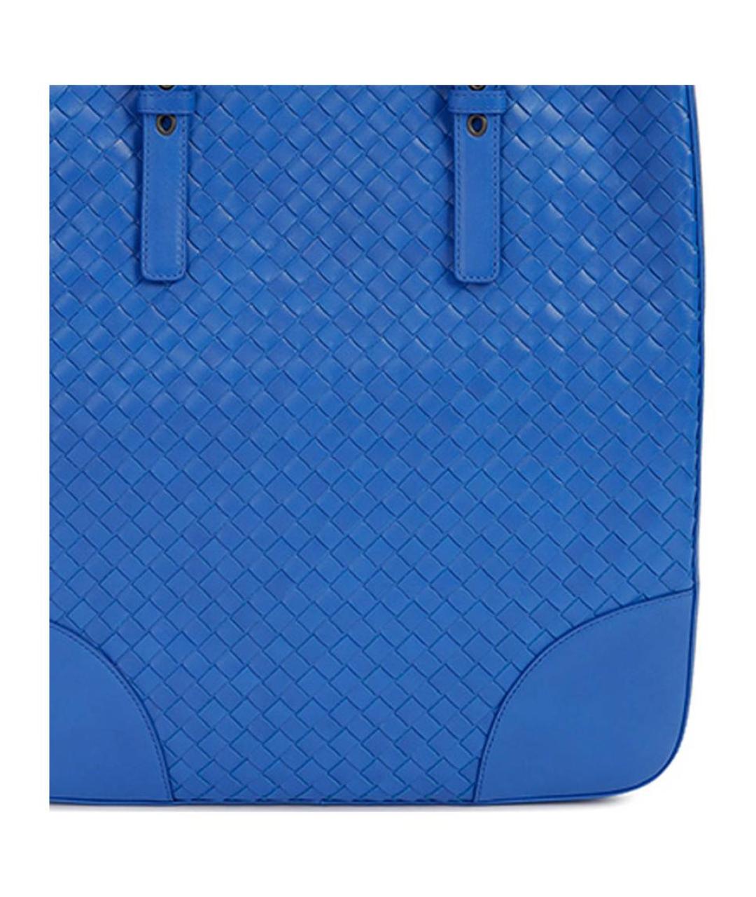 BOTTEGA VENETA Синяя кожаная сумка через плечо, фото 5