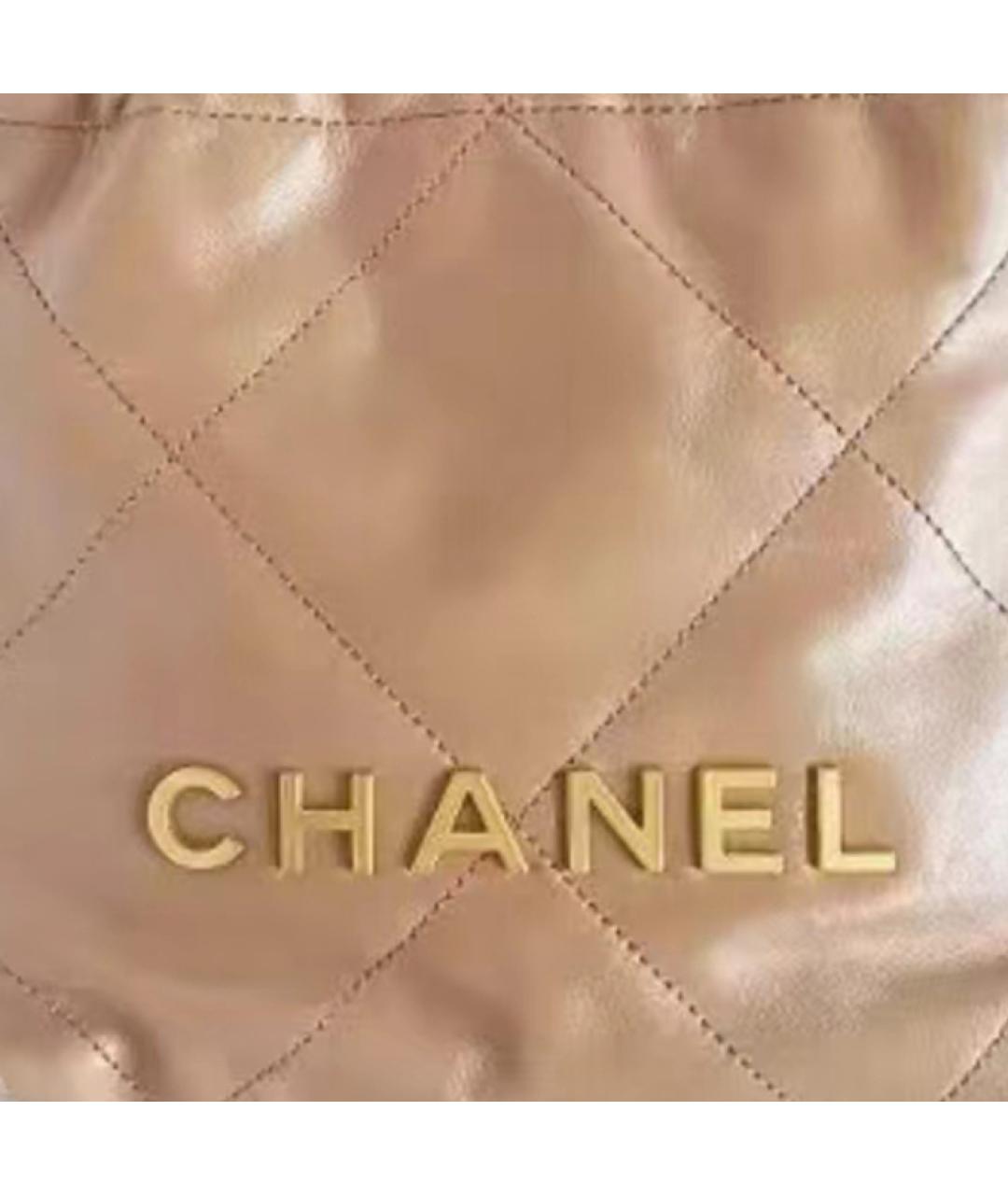 CHANEL Бежевая кожаная сумка через плечо, фото 3