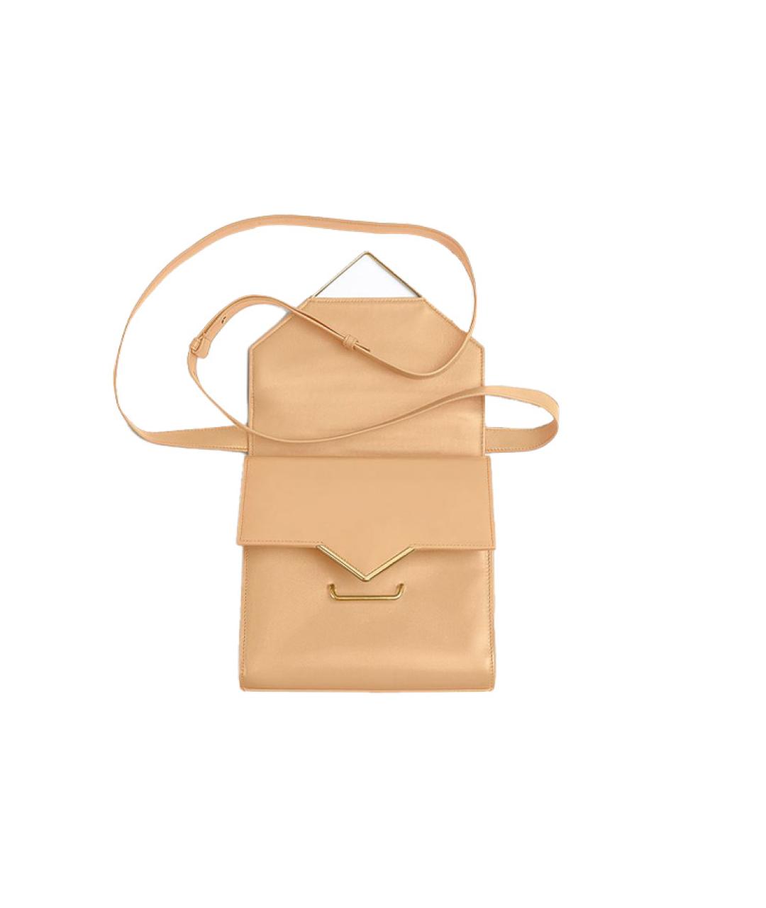 BOTTEGA VENETA Бежевая кожаная сумка через плечо, фото 4