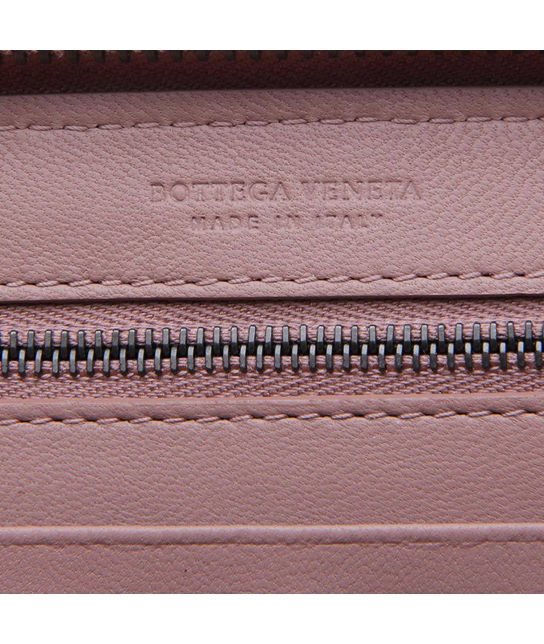 BOTTEGA VENETA Розовый кожаный кошелек, фото 5