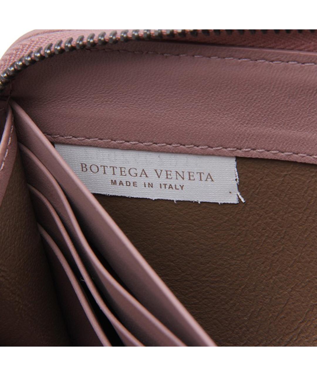 BOTTEGA VENETA Розовый кожаный кошелек, фото 3