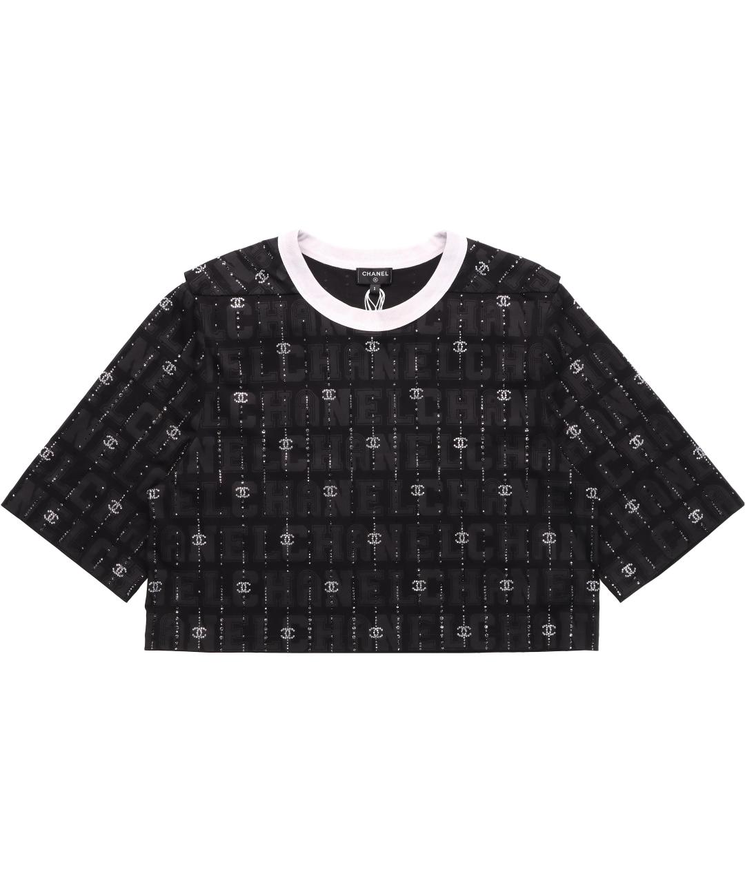CHANEL Черная хлопковая футболка, фото 1