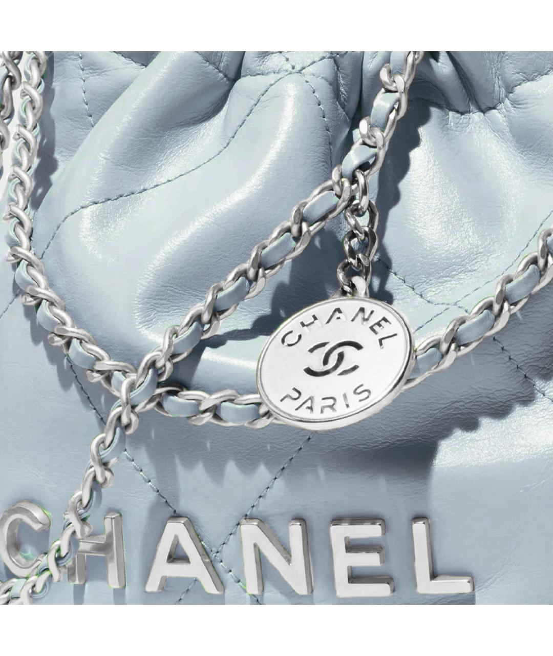 CHANEL Голубая кожаная сумка через плечо, фото 3