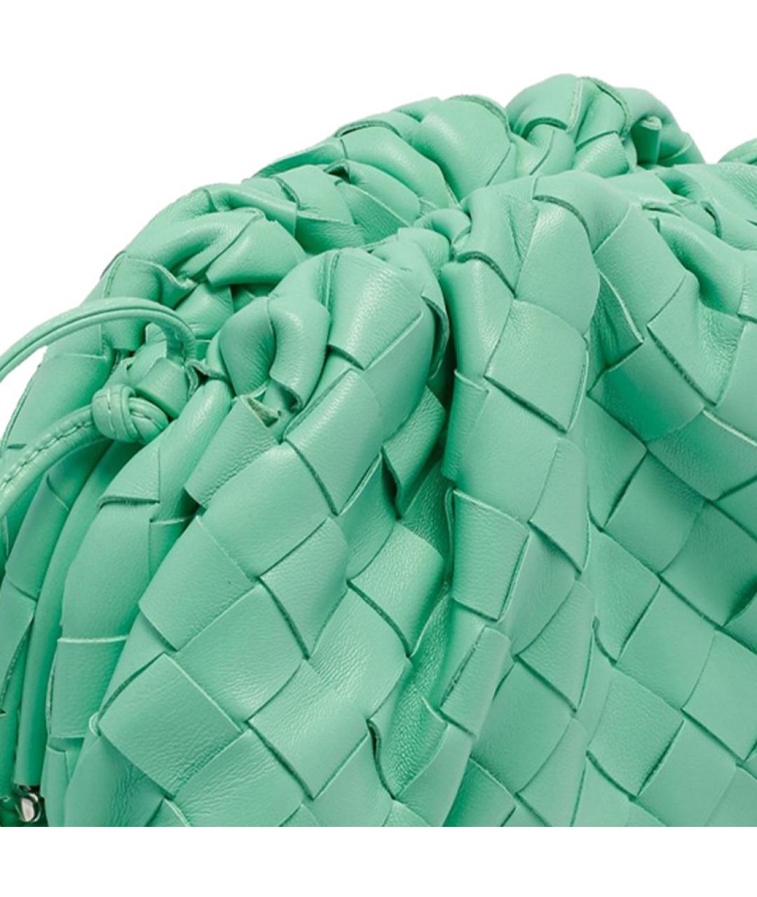BOTTEGA VENETA Бирюзовая кожаная сумка через плечо, фото 5