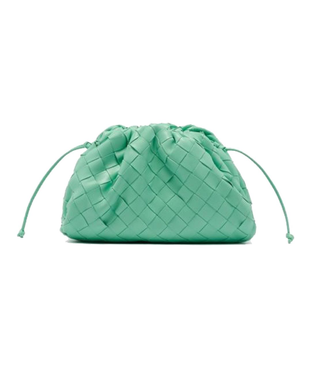 BOTTEGA VENETA Бирюзовая кожаная сумка через плечо, фото 1