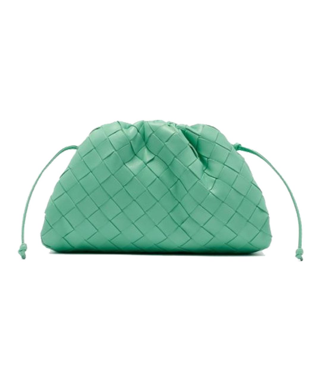 BOTTEGA VENETA Бирюзовая кожаная сумка через плечо, фото 4