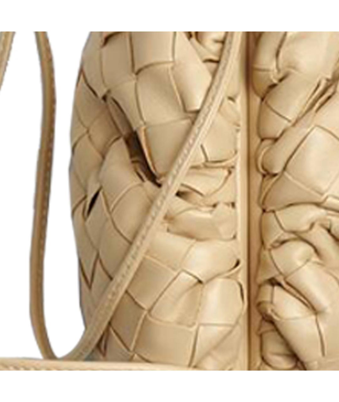 BOTTEGA VENETA Бежевая кожаная сумка через плечо, фото 5