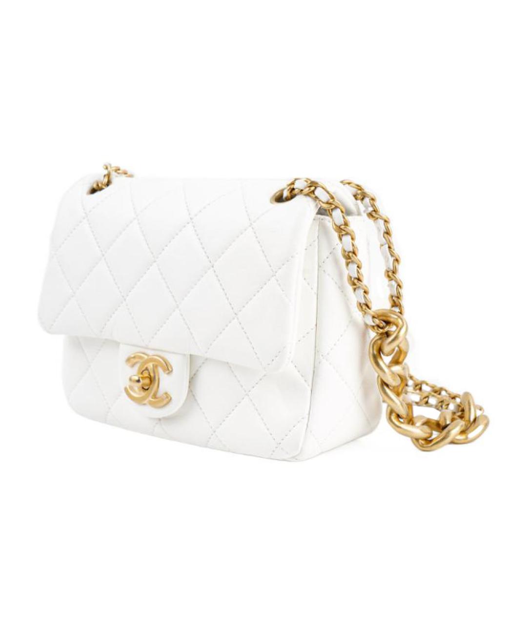 CHANEL Белая кожаная сумка через плечо, фото 2