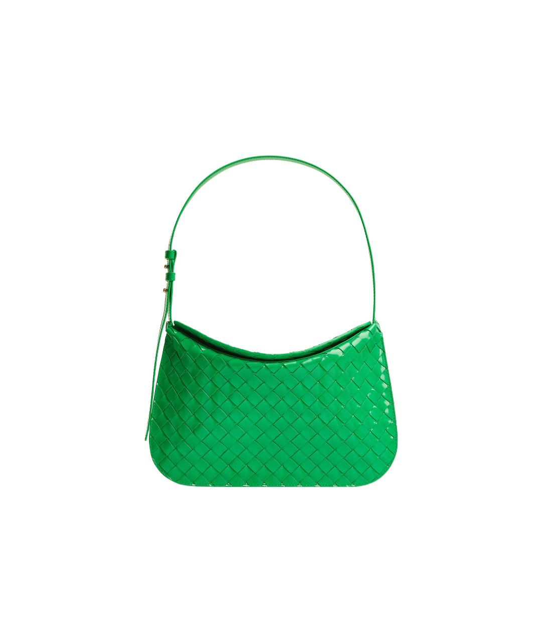 BOTTEGA VENETA Зеленая кожаная сумка через плечо, фото 4
