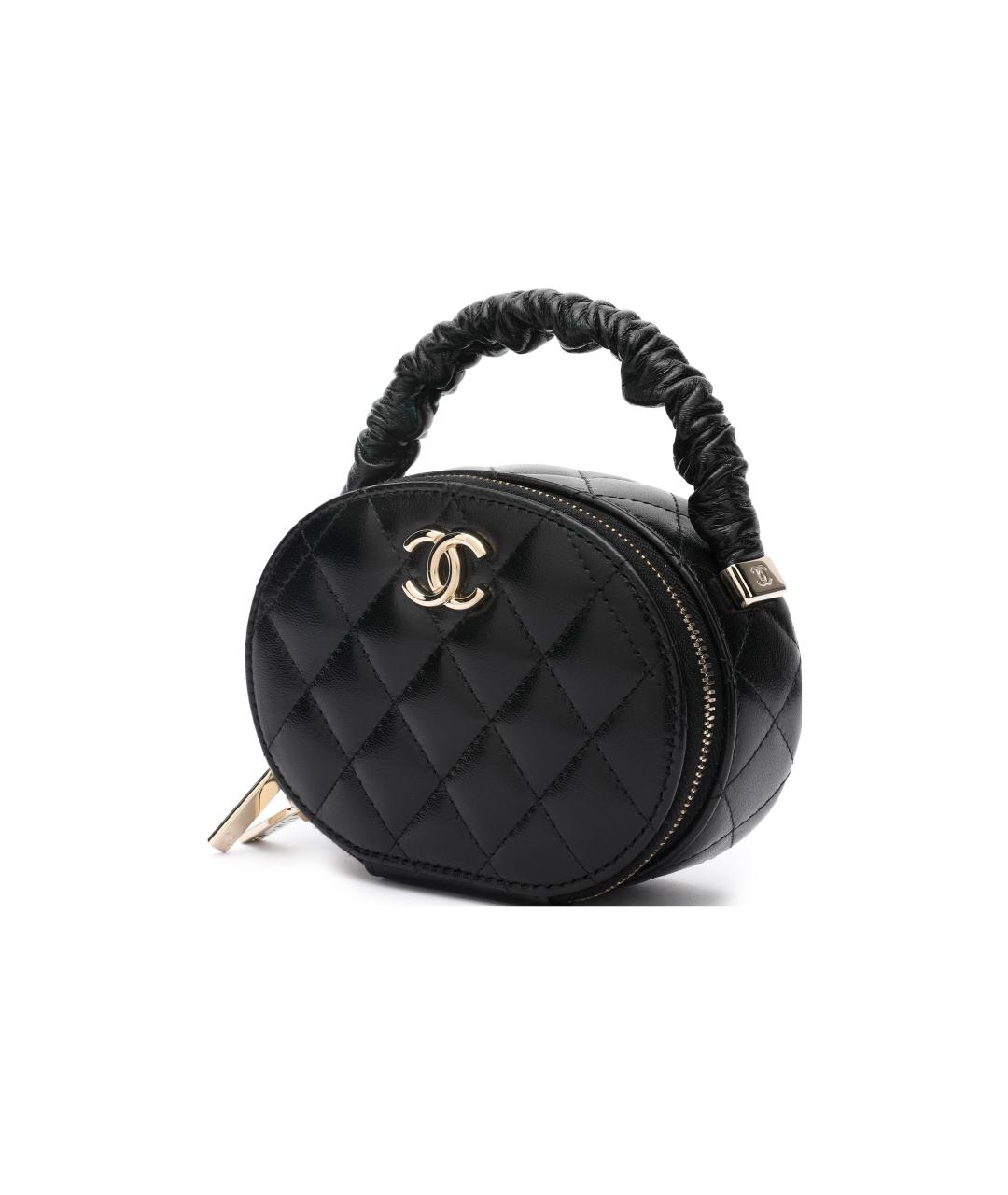 CHANEL Черная кожаная сумка с короткими ручками, фото 2