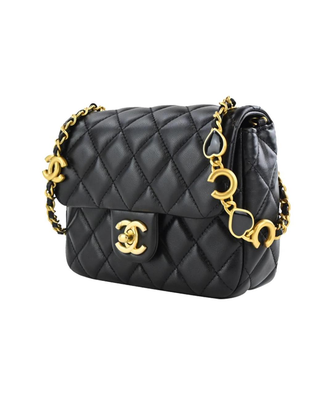 CHANEL Черная кожаная сумка через плечо, фото 3