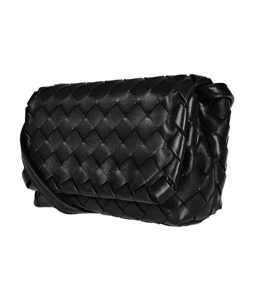 BOTTEGA VENETA Черная кожаная сумка через плечо, фото 4